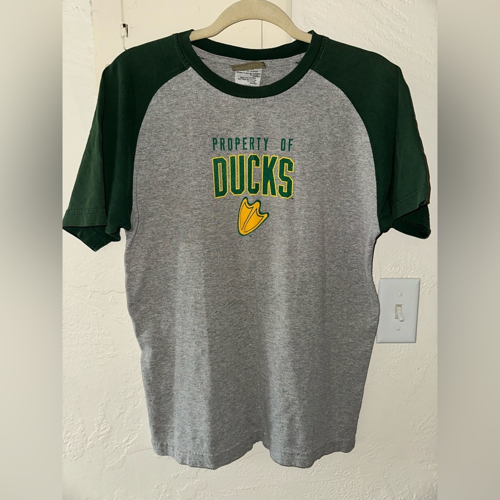 Vintage Reebok Heisman Oregon Ducks U of O Baseball Shirt Top 100% Cotton Size S